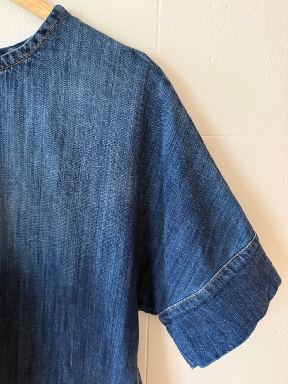 Current/Elliott | Denim Short Sleeve Top Minimal Capsule | Large - Picture 2 of 9
